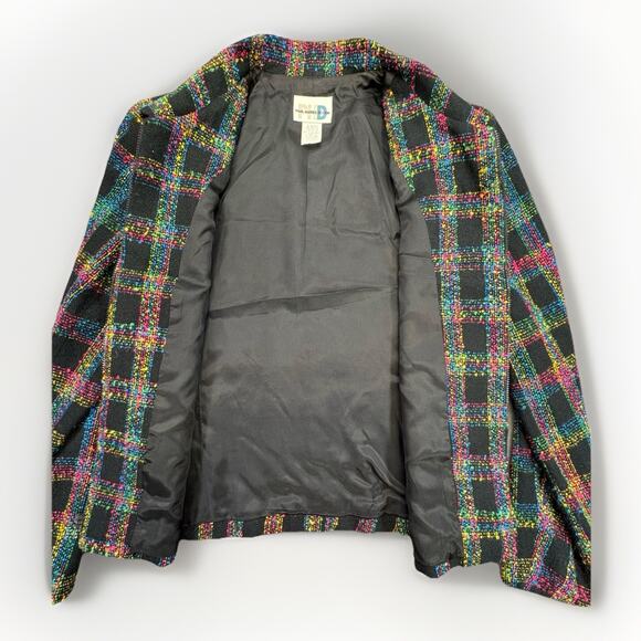 Vintage Paul Harris Design Women’s Zip Jacket Blazer Multicolor Plaid Sz Medium - Picture 5 of 8